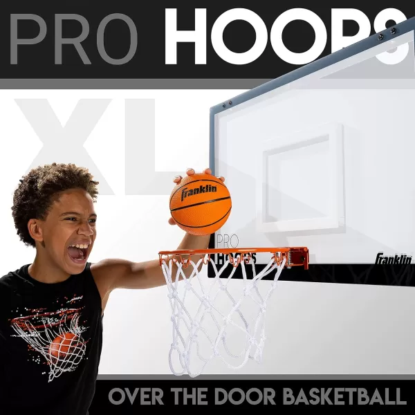 Franklin Sports Mini Basketball Hoops  Indoor Over The Door Mini Hoop  Basketball Sets  Perfect Game Accessory for Bedroom  OfficeXL  25 x 17
