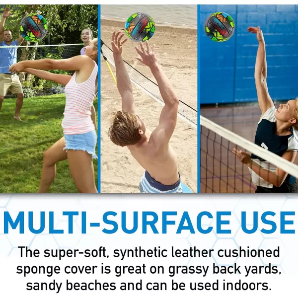 Franklin Sports Volleyball  Outdoor  Beach Volleyball  Cushioned Volleyball Ball Set Great for Backyard and Beach VolleyballMystic