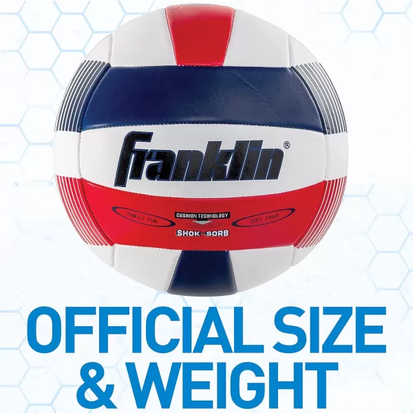 Franklin Sports Volleyball  Outdoor  Beach Volleyball  Cushioned Volleyball Ball Set Great for Backyard and Beach VolleyballRedWhiteBlue