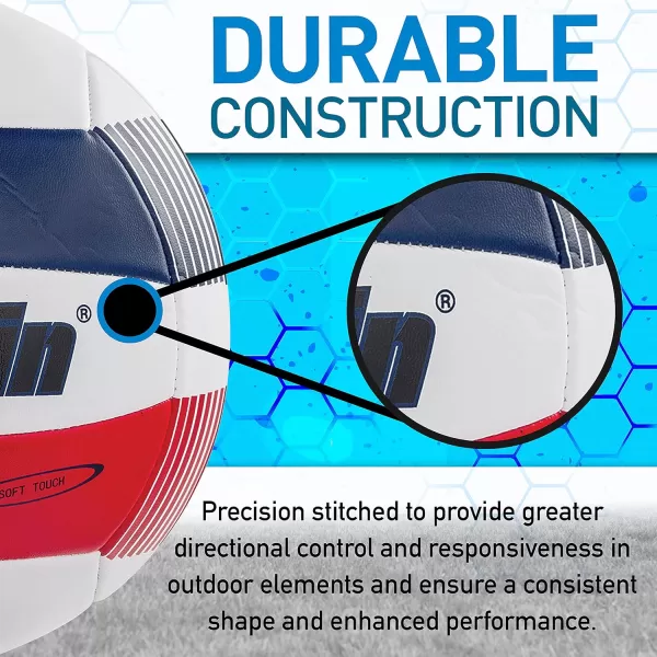 Franklin Sports Volleyball  Outdoor  Beach Volleyball  Cushioned Volleyball Ball Set Great for Backyard and Beach VolleyballRedWhiteBlue