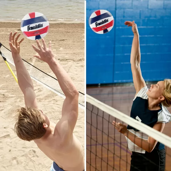 Franklin Sports Volleyball  Outdoor  Beach Volleyball  Cushioned Volleyball Ball Set Great for Backyard and Beach VolleyballRedWhiteBlue
