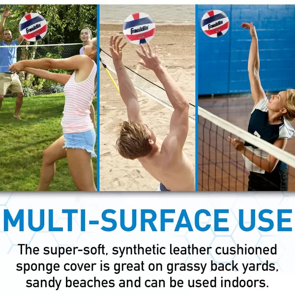 Franklin Sports Volleyball  Outdoor  Beach Volleyball  Cushioned Volleyball Ball Set Great for Backyard and Beach VolleyballRedWhiteBlue