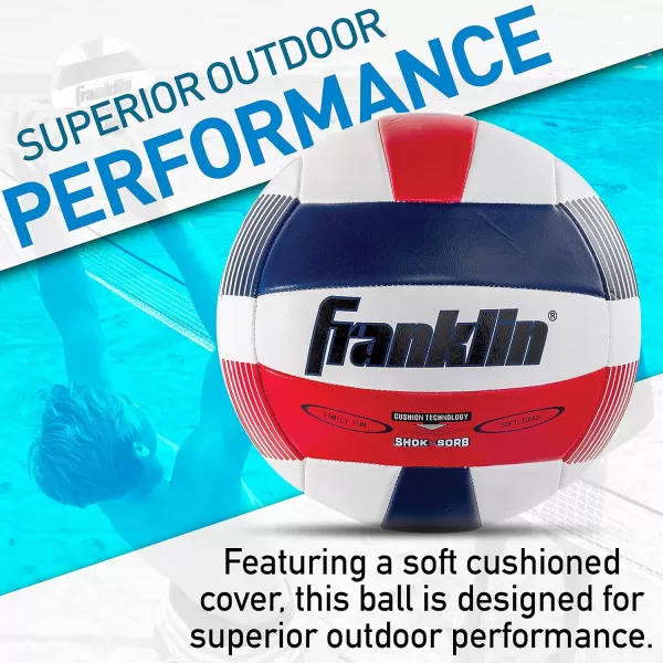 Franklin Sports Volleyball  Outdoor  Beach Volleyball  Cushioned Volleyball Ball Set Great for Backyard and Beach VolleyballRedWhiteBlue