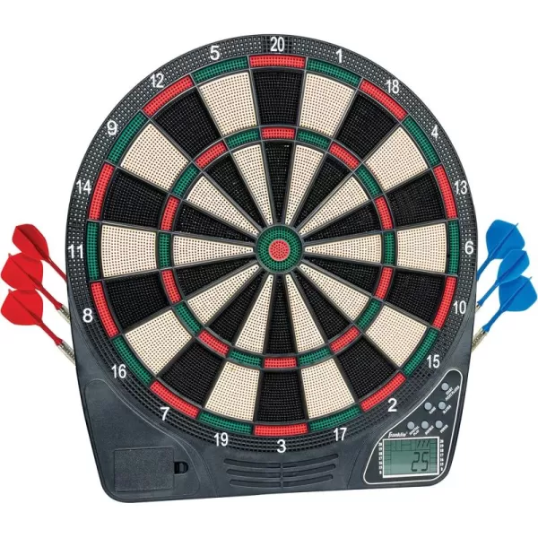 Franklin Sports Electronic Dart Board Sets  Soft Tip Electric Dartboard with Digital Scoreboard  6 Darts IncludedDartboard