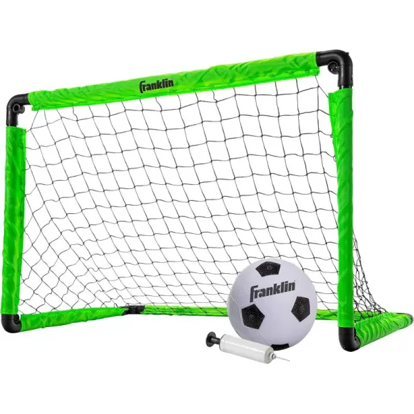 Franklin Sports Kids Mini Soccer Goal Set  Backyard  Indoor Mini Net and Ball Set with Pump  Portable Folding Youth Soccer Goal Set  Perfect Kids Toy Soccer Goal Set  36quot x 24quotGreen