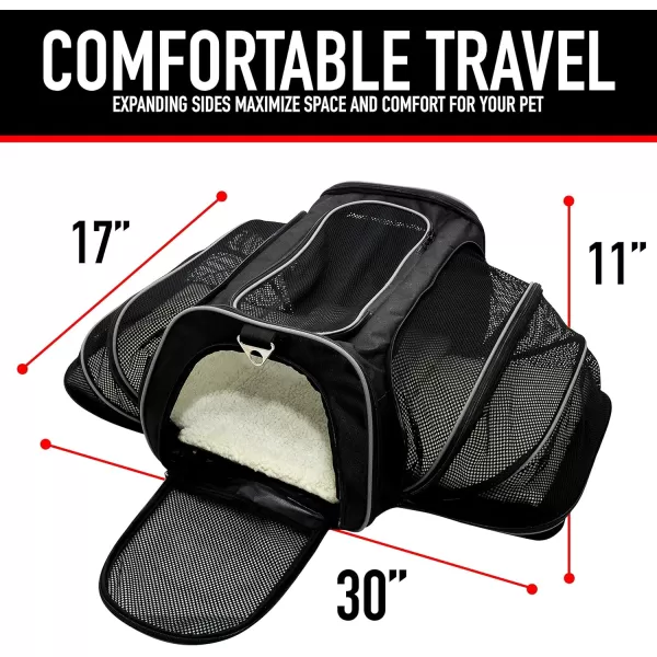 Franklin Pet Supply  Pet Carrier  Airline Approved  Expandable  Pet Kennel  Travel