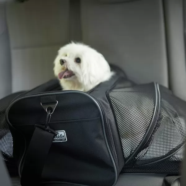 Franklin Pet Supply  Pet Carrier  Airline Approved  Expandable  Pet Kennel  Travel
