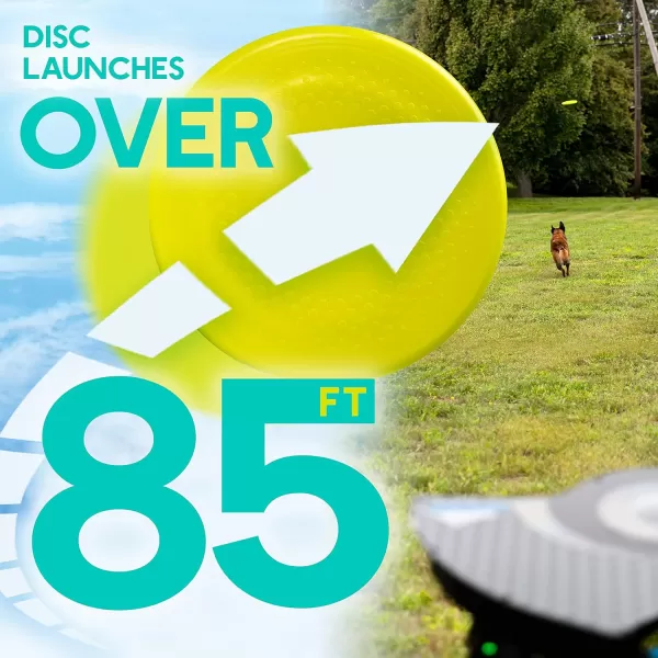 Franklin Sports Automatic Disc Launcher for Dogs  Ready Set Fetch Automatic Disc Tosser Dog Toy for Fetch  Portable Automatic Disc Thrower Dog Toy  Portable Battery Powered Disc Launcher for DogsDisc Launcher