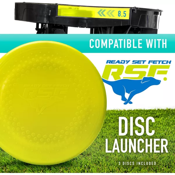 Franklin Sports Automatic Disc Launcher for Dogs  Ready Set Fetch Automatic Disc Tosser Dog Toy for Fetch  Portable Automatic Disc Thrower Dog Toy  Portable Battery Powered Disc Launcher for DogsReplacement Discs  3 Pack