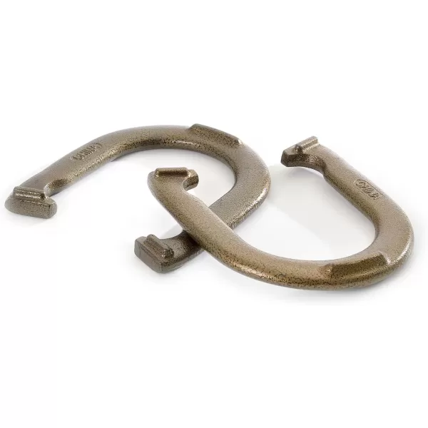 Franklin Sports Horseshoe Set  Cast iron Horseshoes and Steel Stakes  Official Size and Weight  Perfect for Yard and Beach  RecreationalRecreational
