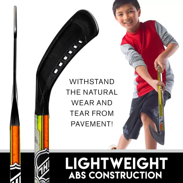 Franklin Sports NHL Kids Street Hockey Stick Set  Includes 2 Youth Street Hockey Sticks  1 Outdoor Roller Hockey Ball  Perfect Hockey Starter Set for KidsPlayer Sticks