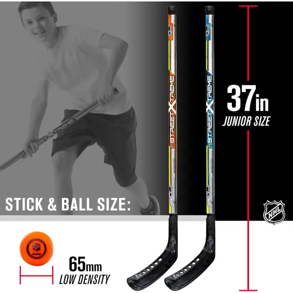 Franklin Sports NHL Kids Street Hockey Stick Set  Includes 2 Youth Street Hockey Sticks  1 Outdoor Roller Hockey Ball  Perfect Hockey Starter Set for KidsPlayer Sticks