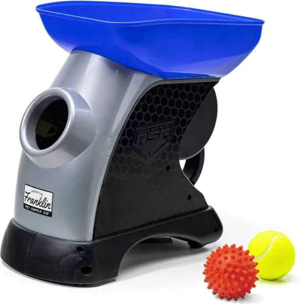 Franklin Pet Ready Set Fetch Automatic Tennis Ball Launcher Dog Toy  Official Size Tennis Ball Thrower  Interactive ToyBlueBlack