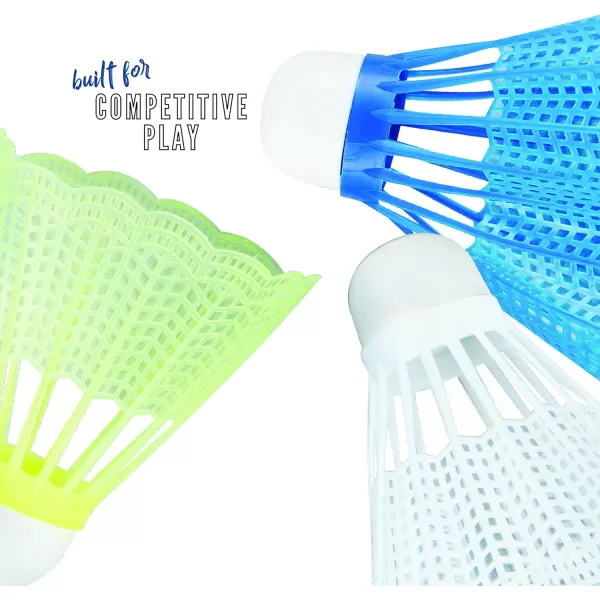 Franklin Sports Badminton Shuttlecock Set  Sets of 3 6  12 Badminton Birdies  Backyard Outdoor Badminton Shuttlecocks  Plastic Replacement Birdies for Badminton Sets  3 6  12 Packs6 Pack
