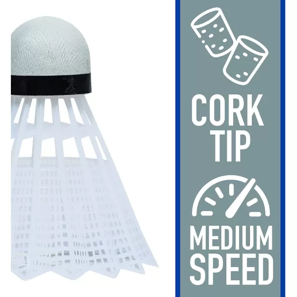 Franklin Sports Badminton Shuttlecock Set  Sets of 3 6  12 Badminton Birdies  Backyard Outdoor Badminton Shuttlecocks  Plastic Replacement Birdies for Badminton Sets  3 6  12 Packs3 Pack