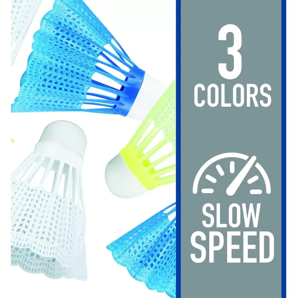 Franklin Sports Badminton Shuttlecock Set  Sets of 3 6  12 Badminton Birdies  Backyard Outdoor Badminton Shuttlecocks  Plastic Replacement Birdies for Badminton Sets  3 6  12 Packs6 Pack