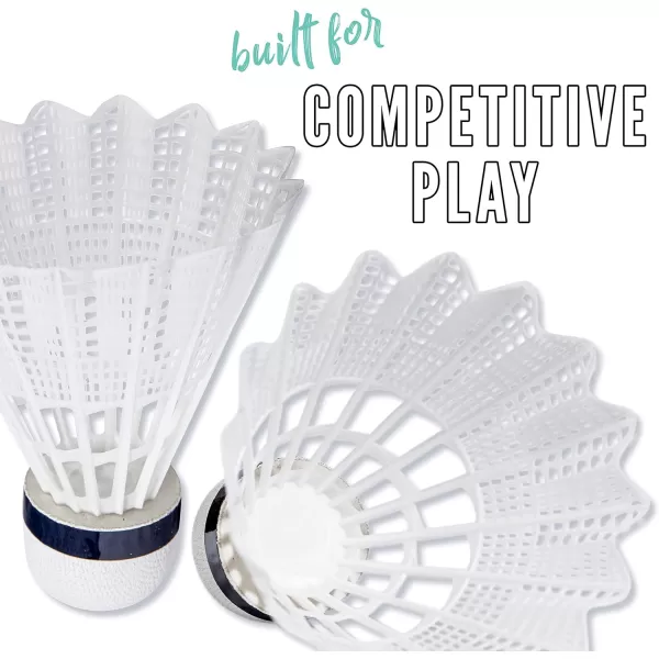 Franklin Sports Badminton Shuttlecock Set  Sets of 3 6  12 Badminton Birdies  Backyard Outdoor Badminton Shuttlecocks  Plastic Replacement Birdies for Badminton Sets  3 6  12 Packs12 Pack