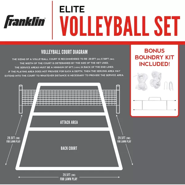 Franklin Sports Volleyball  Badminton Combo Sets  Backyard  Beach Outdoor Volleyball  Badminton Net Set  Portable Badminton  Volleyball Net with Poles  Volleyball Rackets  Birdies IncludedElite
