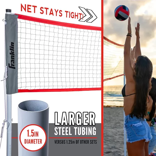 Franklin Sports Volleyball  Badminton Combo Sets  Backyard  Beach Outdoor Volleyball  Badminton Net Set  Portable Badminton  Volleyball Net with Poles  Volleyball Rackets  Birdies IncludedElite