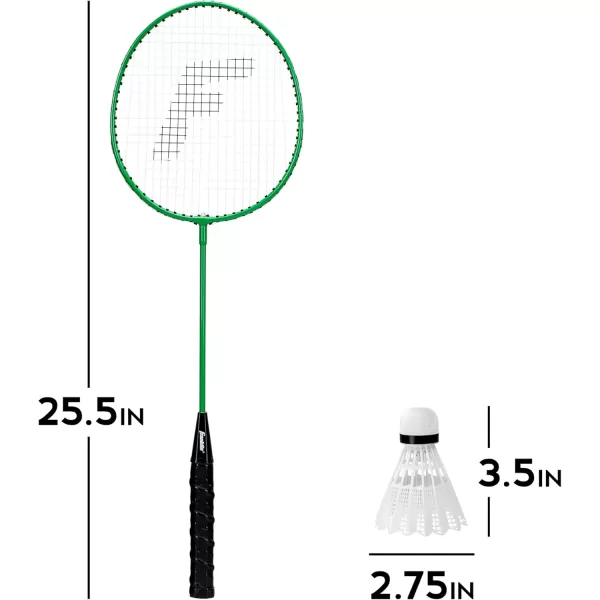 Franklin Sports Badminton Rackets  Glow in the Dark 2 Player Racket Set  Set of 2 Rackets 2 Birdies  Backyard Badminton Rackets  Birdies Set