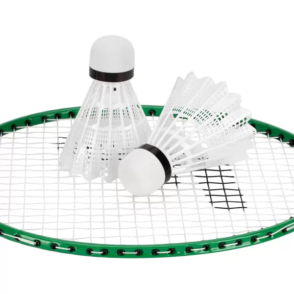 Franklin Sports Badminton Rackets  Glow in the Dark 2 Player Racket Set  Set of 2 Rackets 2 Birdies  Backyard Badminton Rackets  Birdies Set