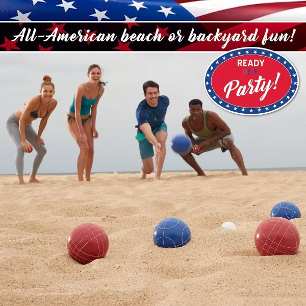 Franklin Sports Bocce Ball Set  8 All Weather Bocce Balls and 1 Pallino  Beach Backyard Lawn or Outdoor Party Game  Professional American and Starter Set OptionsAmerican
