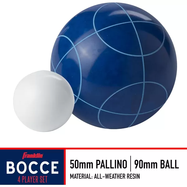 Franklin Sports Bocce Ball Set  8 All Weather Bocce Balls and 1 Pallino  Beach Backyard Lawn or Outdoor Party Game  Professional American and Starter Set OptionsAmerican