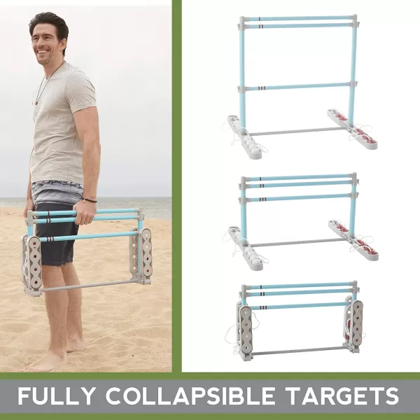 Franklin Sports Ladder Ball Set  Set Includes 2 Ladder Ball Targets and 6 Bolas  Family Set for Beach Or Backyard Fun  Folds for Storage