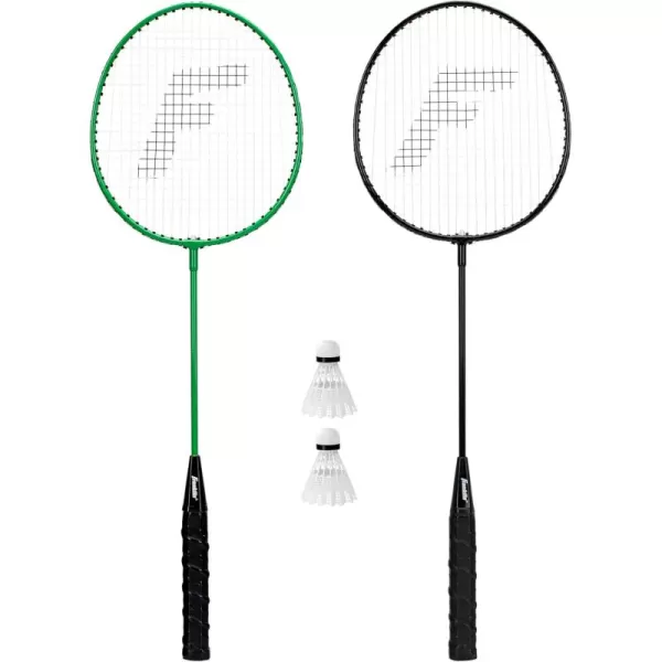Franklin Sports Badminton Rackets  Glow in the Dark 2 Player Racket Set  Set of 2 Rackets 2 Birdies  Backyard Badminton Rackets  Birdies Set