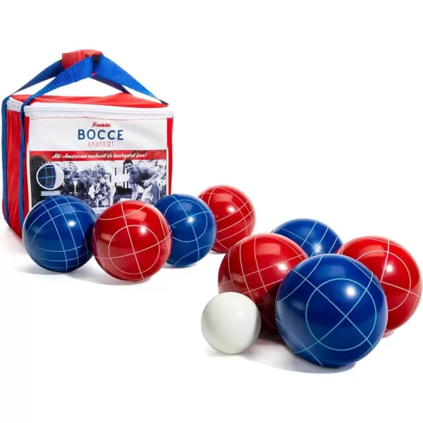 Franklin Sports Bocce Ball Set  8 All Weather Bocce Balls and 1 Pallino  Beach Backyard Lawn or Outdoor Party Game  Professional American and Starter Set OptionsAmerican