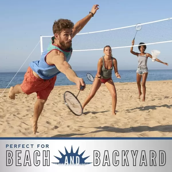 Franklin Sports Badminton Net Sets  Outdoor Backyard  Beach Badminton Net  Equipment Set  4 Rackets  2 Birdies  Portable Net Included  Adults  Kids SetProfessional