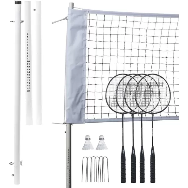 Franklin Sports Badminton Net Sets  Outdoor Backyard  Beach Badminton Net  Equipment Set  4 Rackets  2 Birdies  Portable Net Included  Adults  Kids SetProfessional