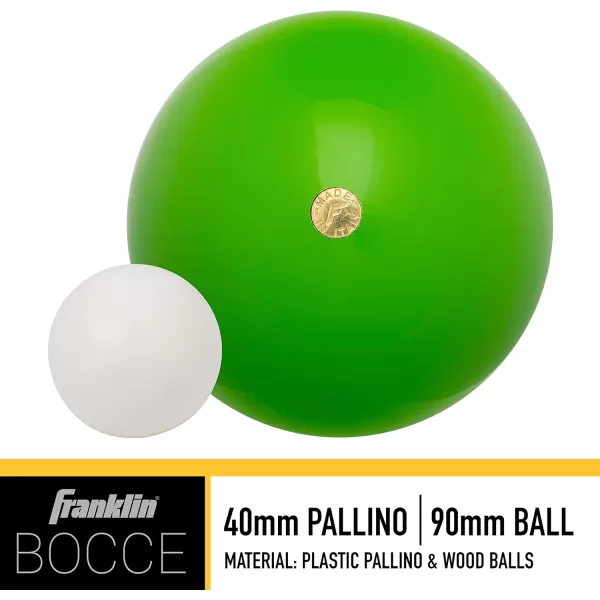 Franklin Sports Bocce Ball Set  8 Wooden Bocce Balls and 1 Pallino  Beach Backyard Lawn or Outdoor Party Game  Made in Italy90mm