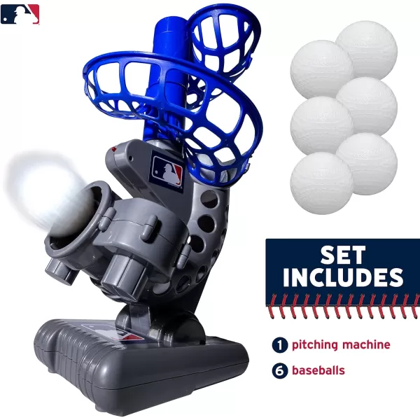 Franklin Sports MLB Kids Electronic Baseball Pitching Machine  Automatic Youth Pitching Machine with 6 Plastic Baseballs Included Youth Baseball Pitcher for Kids Ages 3Pitching Machine Includes 6 Balls