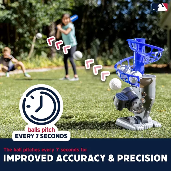 Franklin Sports MLB Kids Electronic Baseball Pitching Machine  Automatic Youth Pitching Machine with 6 Plastic Baseballs Included Youth Baseball Pitcher for Kids Ages 3Pitching Machine Includes 6 Balls