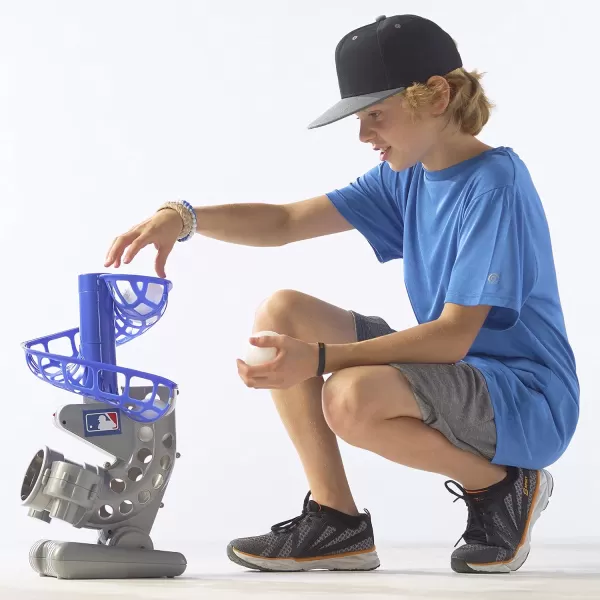 Franklin Sports MLB Kids Electronic Baseball Pitching Machine  Automatic Youth Pitching Machine with 6 Plastic Baseballs Included Youth Baseball Pitcher for Kids Ages 3Pitching Machine Includes 6 Balls