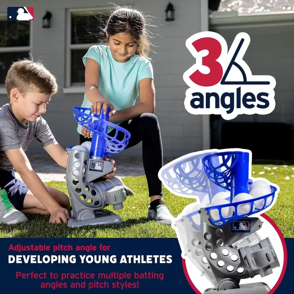 Franklin Sports MLB Kids Electronic Baseball Pitching Machine  Automatic Youth Pitching Machine with 6 Plastic Baseballs Included Youth Baseball Pitcher for Kids Ages 3Pitching Machine Includes 6 Balls