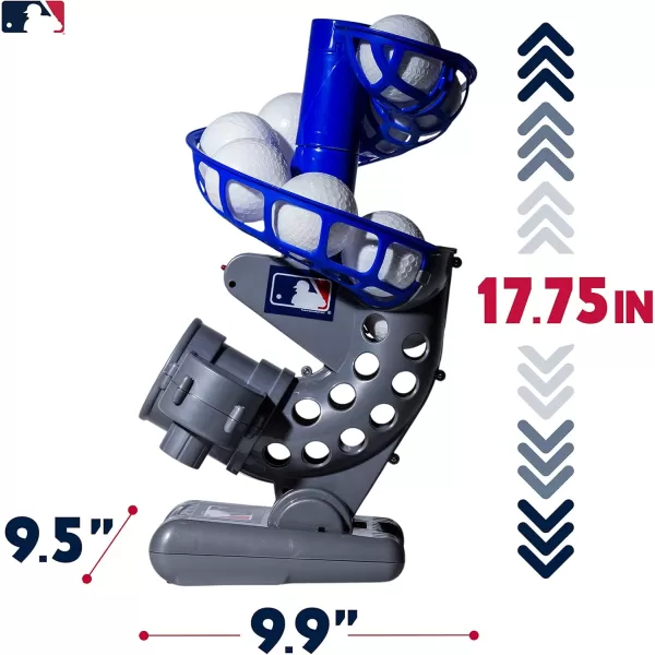 Franklin Sports MLB Kids Electronic Baseball Pitching Machine  Automatic Youth Pitching Machine with 6 Plastic Baseballs Included Youth Baseball Pitcher for Kids Ages 3Pitching Machine Includes 6 Balls