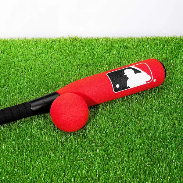 Franklin Sports MLB Kids Foam Baseball Bat  Ball Sets  Indoor  Outdoor Soft Foam Baseball Bats for Kids  Toddlers  Regular  Jumbo Barrels  24quot or 27quot LengthRed