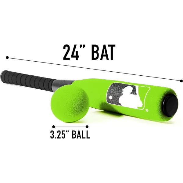 Franklin Sports MLB Kids Foam Baseball Bat  Ball Sets  Indoor  Outdoor Soft Foam Baseball Bats for Kids  Toddlers  Regular  Jumbo Barrels  24quot or 27quot LengthGreen