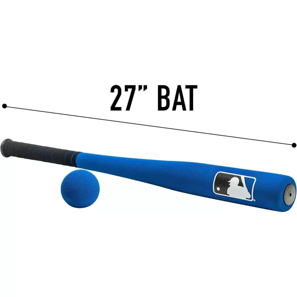 Franklin Sports MLB Kids Foam Baseball Bat  Ball Sets  Indoor  Outdoor Soft Foam Baseball Bats for Kids  Toddlers  Regular  Jumbo Barrels  24quot or 27quot LengthBlue