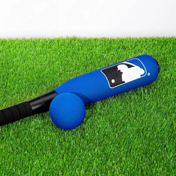 Franklin Sports MLB Kids Foam Baseball Bat  Ball Sets  Indoor  Outdoor Soft Foam Baseball Bats for Kids  Toddlers  Regular  Jumbo Barrels  24quot or 27quot LengthBlue