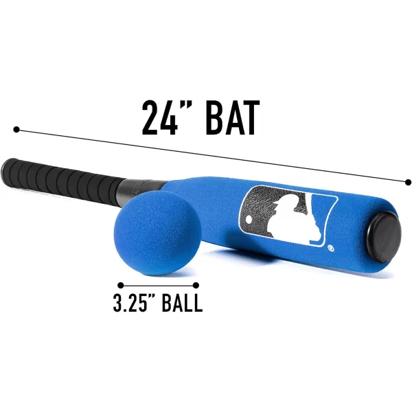 Franklin Sports MLB Kids Foam Baseball Bat  Ball Sets  Indoor  Outdoor Soft Foam Baseball Bats for Kids  Toddlers  Regular  Jumbo Barrels  24quot or 27quot LengthBlue