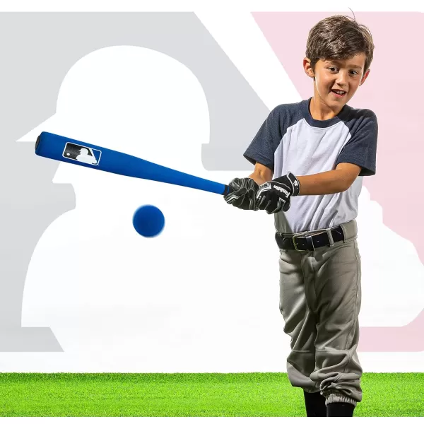 Franklin Sports MLB Kids Foam Baseball Bat  Ball Sets  Indoor  Outdoor Soft Foam Baseball Bats for Kids  Toddlers  Regular  Jumbo Barrels  24quot or 27quot LengthBlue