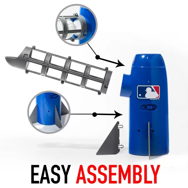 Franklin Sports MLB Kids Pitching Machine  POP ROCKET Kids Baseball Trainer  Includes 5 Plastic Baseballs ampamp Baseball Bat Multicolor Medium