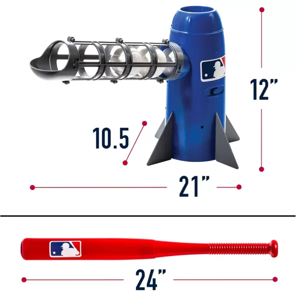 Franklin Sports MLB Kids Pitching Machine  POP ROCKET Kids Baseball Trainer  Includes 5 Plastic Baseballs ampamp Baseball Bat Multicolor Medium