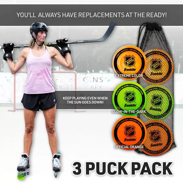 Franklin Sports Street Hockey PuckExtreme Colors