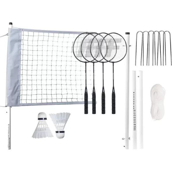 Franklin Sports Badminton Net Sets  Outdoor Backyard  Beach Badminton Net  Equipment Set  4 Rackets  2 Birdies  Portable Net Included  Adults  Kids SetProfessional