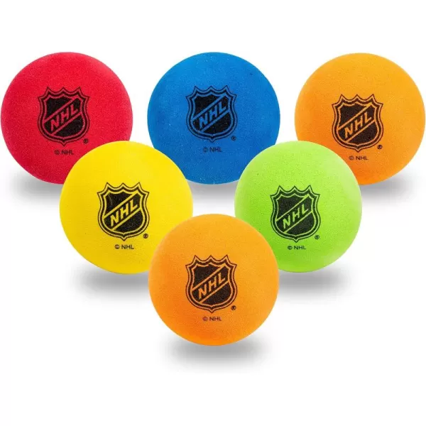 Franklin Sports Mini  Indoor Floor Hockey Balls for Kids  6 Soft Foam Balls  Assorted Colors