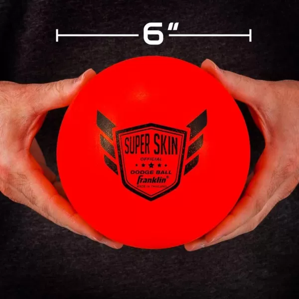 Franklin Sports Dodgeball Ball Set  SuperskinCoated Foam Balls for Playground Games  Small Dodgeballs for Gymnasium Games  EasyGrip Foam Balls  Wont Shred or Tear for Hours of Fun6Inch